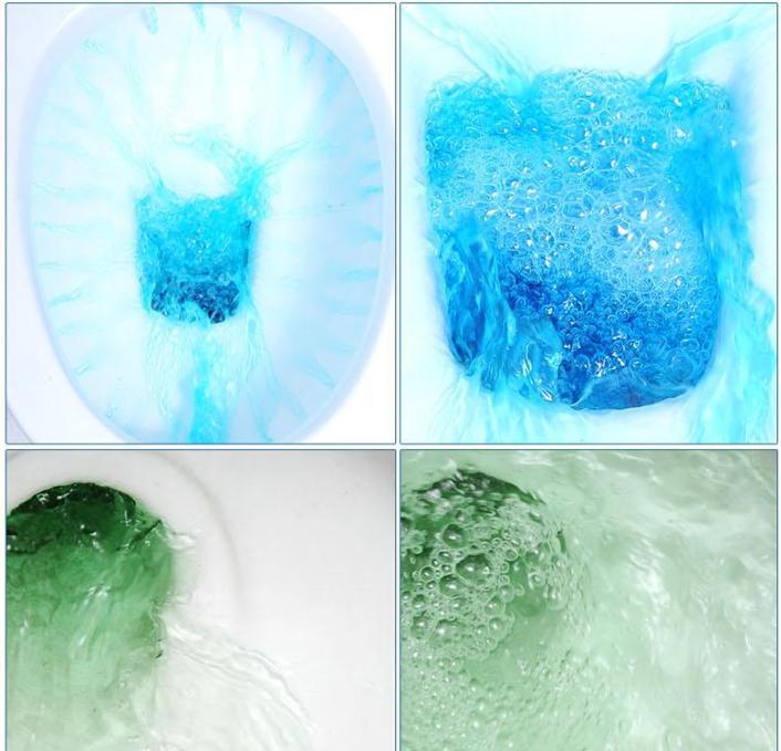 魅洁4枚装蓝泡泡马桶自动清洁剂体验版（蓝+绿）#yphb-Y25675