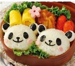arnest熊猫饭团模具套装 创意可爱寿司材料工具海苔夹紫菜压花器