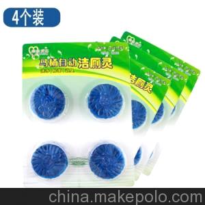 鼎尚日化 蓝泡泡4枚吸卡装 自动洁厕灵 厕所除臭剂 马桶清洗剂宝