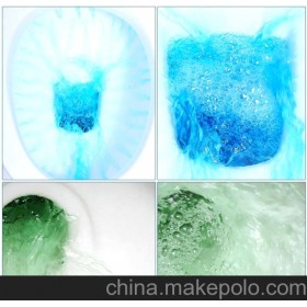 创意魅洁4枚装蓝泡泡马桶自动清洁剂体验版（蓝+绿）#yphb-Y25675